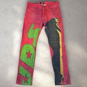 jds Studios Japanese Cotton Blend Graphic‎ Printed Jeans Size 36x30